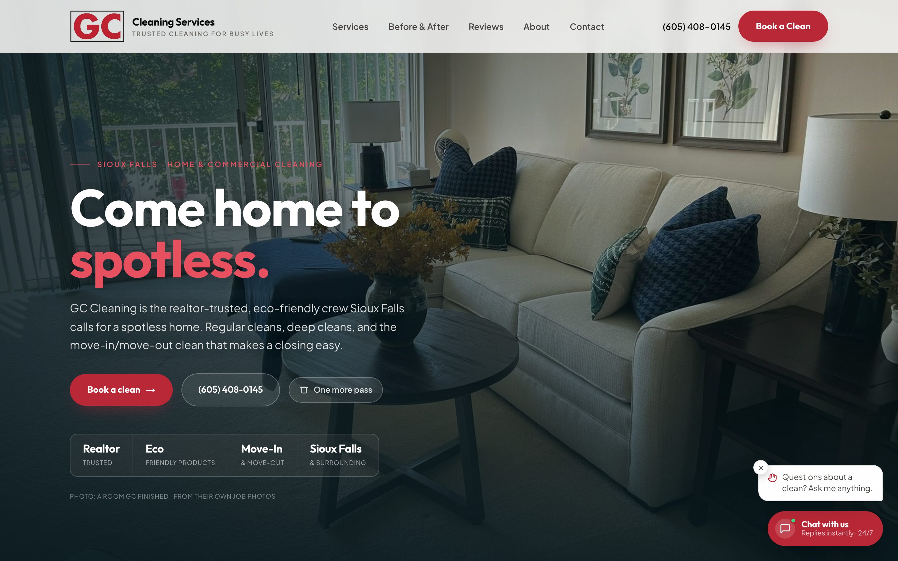GC Cleaning website by LegacyForge AI
