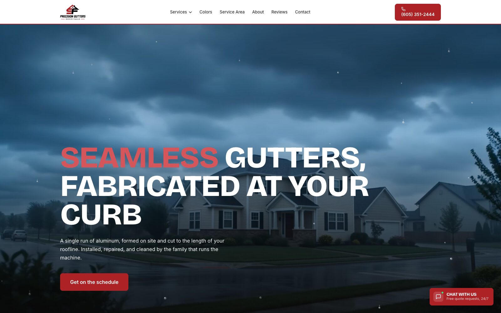 Precision Gutters of Sioux Falls website by LegacyForge AI