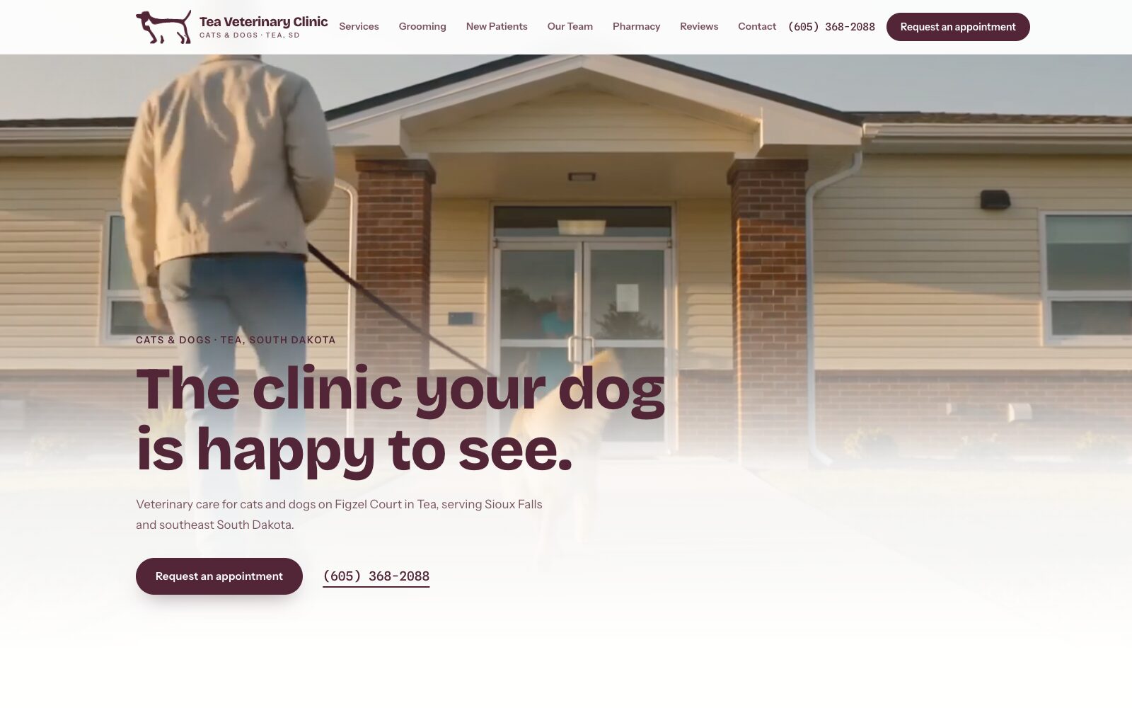 Tea Veterinary Clinic PC website by LegacyForge AI